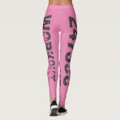 Abgelaufener und kratzter Text Workout 247365 rosa Leggings (Rückseite)