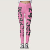 Abgelaufener und kratzter Text Workout 247365 rosa Leggings (Vorderseite)