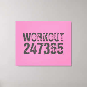 Abgelaufener und kratzter Text Workout 247365 rosa Leinwanddruck