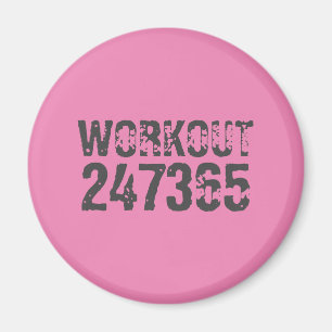Abgelaufener und kratzter Text Workout 247365 rosa Magnet