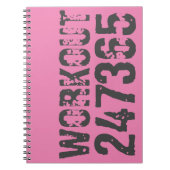 Abgelaufener und kratzter Text Workout 247365 rosa Notizblock (Vorderseite)