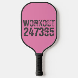 Abgelaufener und kratzter Text Workout 247365 rosa Pickleball Schläger