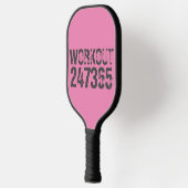 Abgelaufener und kratzter Text Workout 247365 rosa Pickleball Schläger (Links)