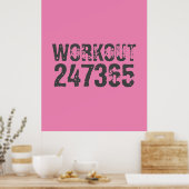 Abgelaufener und kratzter Text Workout 247365 rosa Poster (Küche)