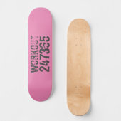 Abgelaufener und kratzter Text Workout 247365 rosa Skateboard (Vorderseite)