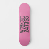 Abgelaufener und kratzter Text Workout 247365 rosa Skateboard (Vorderseite)