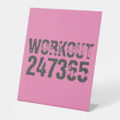 Abgelaufener und kratzter Text Workout 247365 rosa Sockelschild (Vorderseite)