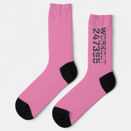 Abgelaufener und kratzter Text Workout 247365 rosa Socken (Linkes Detail)