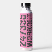 Abgelaufener und kratzter Text Workout 247365 rosa Trinkflasche (Links)