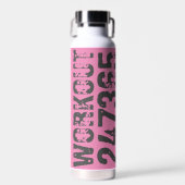Abgelaufener und kratzter Text Workout 247365 rosa Trinkflasche (Vorne)