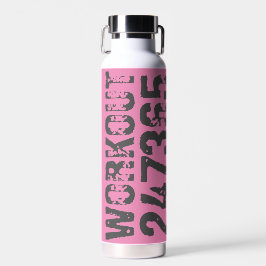 Abgelaufener und kratzter Text Workout 247365 rosa Trinkflasche