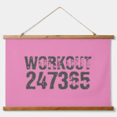 Abgelaufener und kratzter Text Workout 247365 rosa Wandteppich Mit Holzrahmen (Vorne)