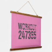 Abgelaufener und kratzter Text Workout 247365 rosa Wandteppich Mit Holzrahmen (Gewinkelt)