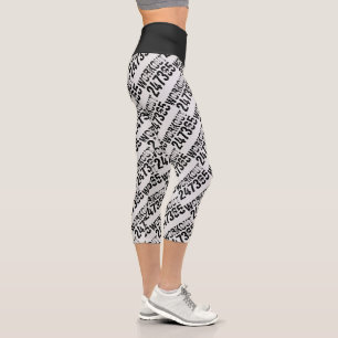 Abgelaufener und kratzter Text Workout 247365 schw Capri Leggings