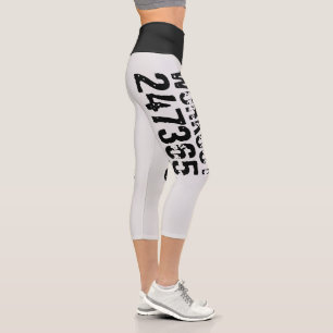 Abgelaufener und kratzter Text Workout 247365 schw Capri Leggings