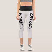 Abgelaufener und kratzter Text Workout 247365 schw Capri Leggings (Vorderseite)