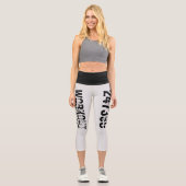 Abgelaufener und kratzter Text Workout 247365 schw Capri Leggings (Vorderseite)