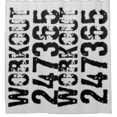 Abgelaufener und kratzter Text Workout 247365 schw Duschvorhang (Vorderseite)