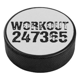Abgelaufener und kratzter Text Workout 247365 schw Eishockey Puck