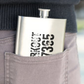 Abgelaufener und kratzter Text Workout 247365 schw Flachmann (Beispiel)