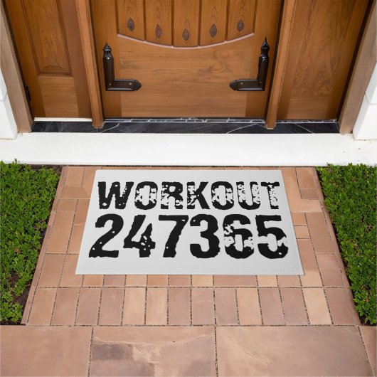 Abgelaufener und kratzter Text Workout 247365 schw Fußmatte (Außenbereich)