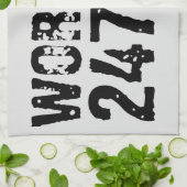 Abgelaufener und kratzter Text Workout 247365 schw Geschirrtuch (Gefaltet)