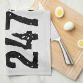 Abgelaufener und kratzter Text Workout 247365 schw Geschirrtuch (Viertel Falte)