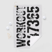 Abgelaufener und kratzter Text Workout 247365 schw Golfhandtuch (Insitu)