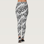 Abgelaufener und kratzter Text Workout 247365 schw Leggings (Rückseite)