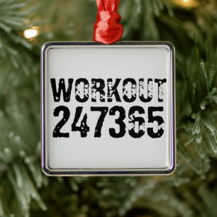 Abgelaufener und kratzter Text Workout 247365 schw Ornament Aus Metall