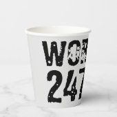 Abgelaufener und kratzter Text Workout 247365 schw Pappbecher (Vorderseite)