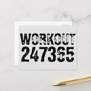 Abgelaufener und kratzter Text Workout 247365 schw Postkarte