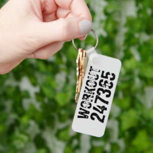 Abgelaufener und kratzter Text Workout 247365 schw Schlüsselanhänger