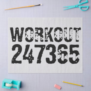 Abgelaufener und kratzter Text Workout 247365 schw Seidenpapier