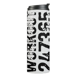 Abgelaufener und kratzter Text Workout 247365 schw Thermosbecher
