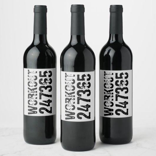 Abgelaufener und kratzter Text Workout 247365 schw Weinetikett (Flaschen)