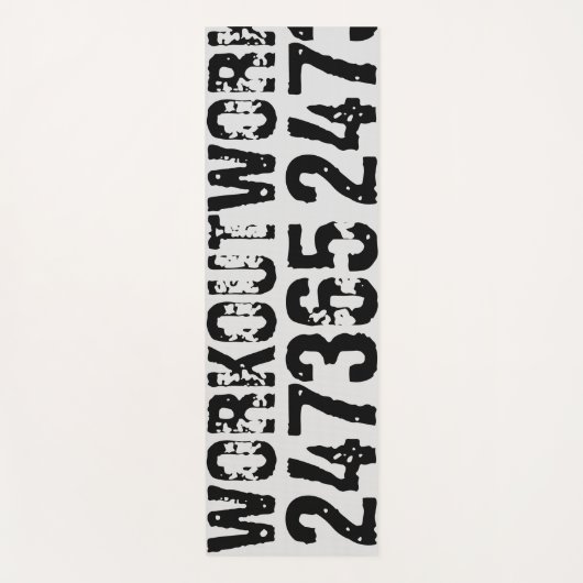 Abgelaufener und kratzter Text Workout 247365 schw Yogamatte (Vorderseite)