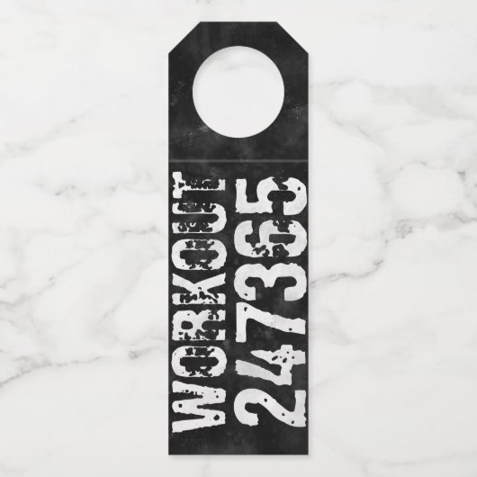 Abgelaufener und kratzter Text Workout 247365 Vint Flaschenanhänger (Vorderseite)