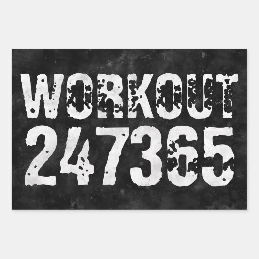 Abgelaufener und kratzter Text Workout 247365 Vint Geschenkpapier Set (Vorderseite 2)