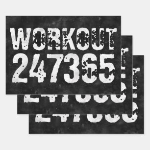 Abgelaufener und kratzter Text Workout 247365 Vint Geschenkpapier Set