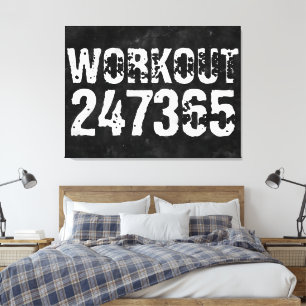 Abgelaufener und kratzter Text Workout 247365 Vint Leinwanddruck
