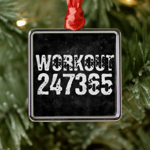 Abgelaufener und kratzter Text Workout 247365 Vint Ornament Aus Metall