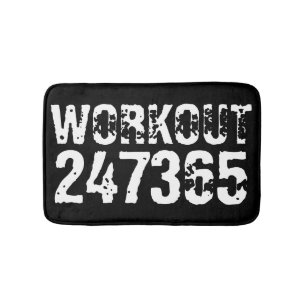 Abgelaufener und kratzter Text Workout 247365 weiß Badematte