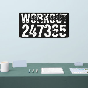 Abgelaufener und kratzter Text Workout 247365 weiß Banner