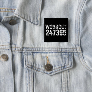 Abgelaufener und kratzter Text Workout 247365 weiß Button