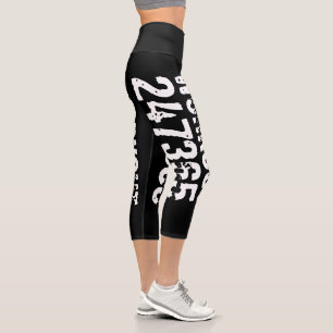 Abgelaufener und kratzter Text Workout 247365 weiß Capri Leggings