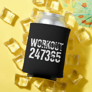 Abgelaufener und kratzter Text Workout 247365 weiß Dosenkühler