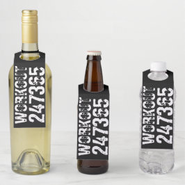 Abgelaufener und kratzter Text Workout 247365 weiß Flaschenanhänger