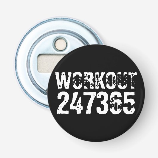 Abgelaufener und kratzter Text Workout 247365 weiß Flaschenöffner (Vorderseite)