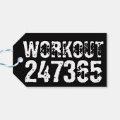 Abgelaufener und kratzter Text Workout 247365 weiß Geschenkanhänger (Rückseite Horizontal)